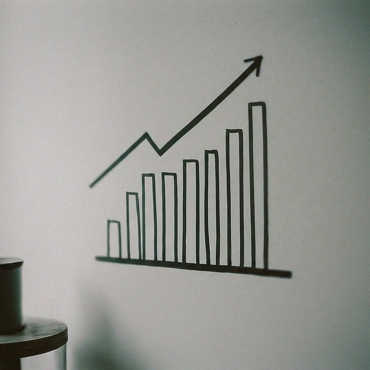 A graph showing upward trends and ROI metrics. 35mm stock photo