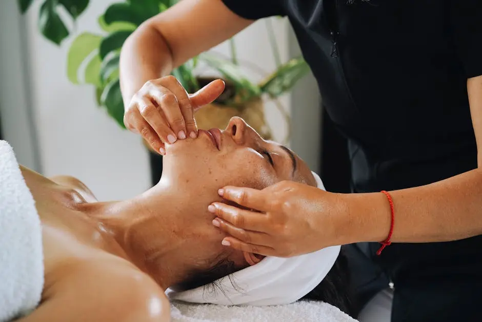 Close-Up Shot of a Woman Having a Face Massage