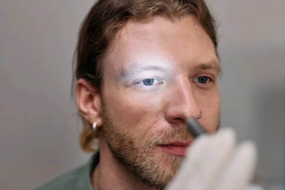 A Man having an Eye Examination