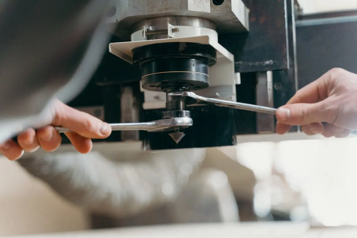 Close-Up Shot of a Person Holding CNC Machine